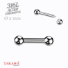 Barbell en acier chirurgical 316L – Diamètre 2 mm