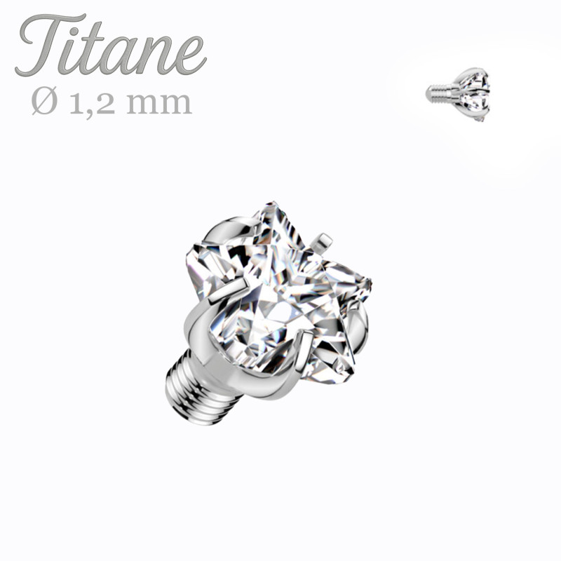 Bille microdermale en titane avec étoile en zirconium – 1,2 mm