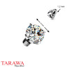 Microdermal en acier chirurgical avec strass de 4mm - Barre 1.2mm