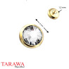 Microdermal en acier chirurgical avec cristal scintillant - Barre 1.2mm