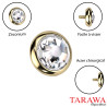 Microdermal disque en doré cristal rond 4mm en 1.2mm