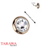 Microdermal disque en or rose cristal rond 4mm en 1.2mm