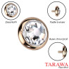 Microdermal disque en or rose cristal rond 4mm en 1.2mm