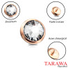 Microdermal disque or rose cristal rond 5mm