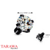 Microdermal griffe cristal rond noir