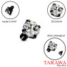 Microdermal griffe cristal rond noir