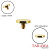 Microdermal plateforme dorée en acier anodisé 1,6 mm