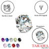 Microdermal cristal rond 4mm
