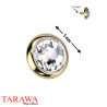 Microdermal disque doré cristal rond 5mm