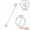 Piercing oreille industriel avec strass