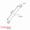 Piercing oreille industriel avec strass