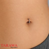 Piercing anneau titane noir avec zirconiums