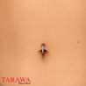 Piercing anneau titane noir avec zirconiums