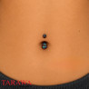 Piercing Nombril Titane Noir Goutte Vitrail – Élégance Mystique & Confort Ultime