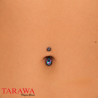 Piercing Nombril Titane Noir Goutte Vitrail – Élégance Mystique & Confort Ultime