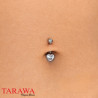 Piercing Nombril Titane Grade Implant avec Cœur en Zirconium – Bijou Chic & Hypoallergénique