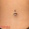 Piercing Nombril Titane Grade Implant avec Cœur en Zirconium – Bijou Chic & Hypoallergénique