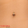Piercing nombril anneau articulé avec CZ en titane doré