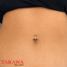 Piercing nombril anneau articulé avec CZ en titane doré