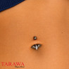 Piercing de Nombril Chauve-Souris en Titane avec Double Zirconium