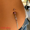 Piercing nombril pendant gemme rond