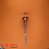 Piercing nombril pendant gemme rond