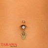 Piercing nombril doré main de fatma