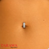 Piercing nombril en titane avec cristaux colorés