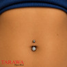 Piercing nombril titane simple CZ