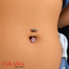 Piercing nombril en titane cristaux Swarovski