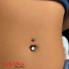 Piercing nombril pierre d'opale en acier chirurgical