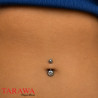 Piercing nombril acier chirurgical violet - Tarawa.com