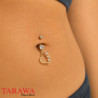 Piercing nombril coeur en Or jaune - Piercing or nombril
