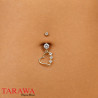 Piercing nombril coeur en Or jaune - Piercing or nombril