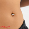 Piercing Spirale Or massif Coeur cristal - Tarawa piercing