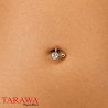 Piercing Spirale Or massif Coeur cristal - Tarawa piercing