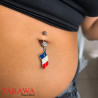 Piercing nombril drapeau de la France