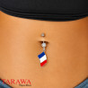 Piercing nombril drapeau de la France