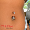 Piercing nombril scorpion avec CZ en acier chirurgical