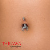 Piercing nombril scorpion avec CZ en acier chirurgical