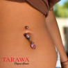 Piercing nombril cœur flottant CZ