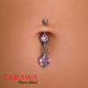 Piercing nombril cœur flottant CZ