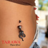 Piercing nombril en acier serpent pendant