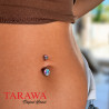 Piercing nombril double strass – acier chirurgical, éclat minimal chic