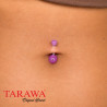 Piercing nombril acier bille phosphorescent