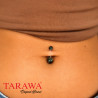 Piercing nombril bille camouflage en acrylique