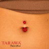 Piercing nombril bioflex bille transparente
