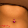Piercing nombril imitation perle matte