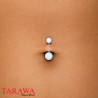 Piercing nombril acier bille effet perle de culture