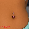 Piercing nombril titane CZ 5 et 8mm